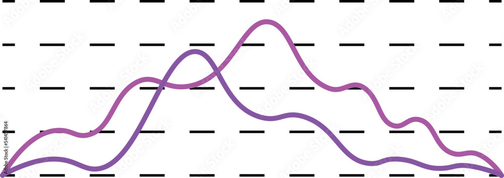Poster smooth line chart. data comparison infographic element