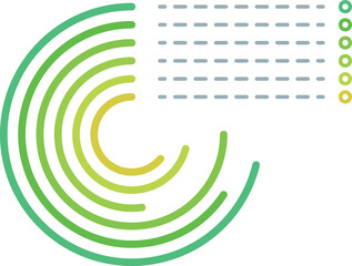 Spiral chart. Color gradient round diagram element