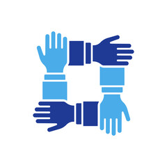 Collaboration Group Team Job Silhouette Pictogram. Company Participation Color Icon. Teamwork Alliance Partnership Help Together Hand Icon. Isolated Vector Illustration