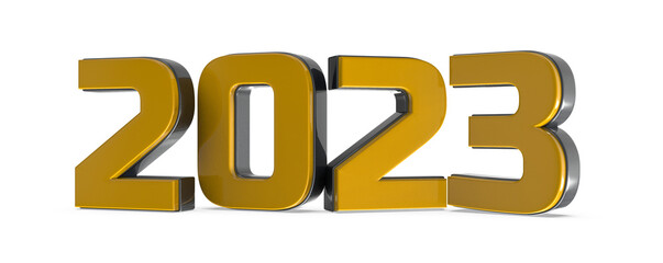 Number 2023 New Year 3D Render