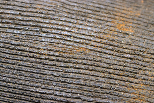 Tanegashima ware, traditional Japanese pottery, rustic Jomon-style striped porcelain surface.