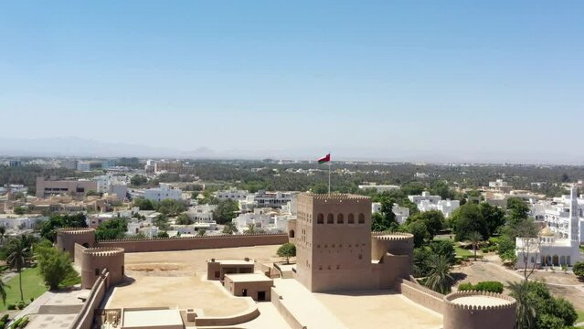 Aerial view of Sohar Fort in the city of Sohar