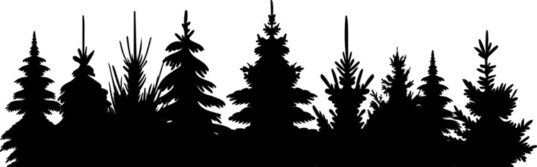 forest black silhouette design isolated vector © zolotons
