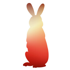 rabbit silhouette abstract background design isolated vector