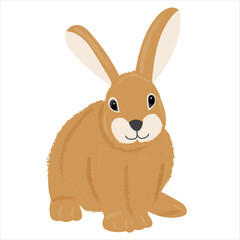 hare, rabbit in flat style isolated