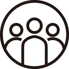 People and user outline icon in a circle. Human avatar line vector icon for graphic design concept.