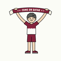 Football supporters flat design in 2022 football championship