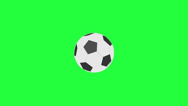 Animated soccer ball and countdown timer from 3 to 0 seconds on white and green background