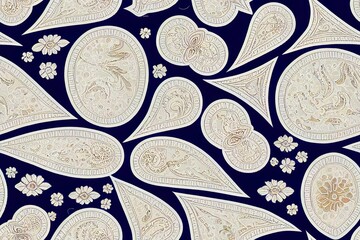 seamless paisley pattern on patchwork background