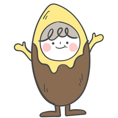 겨울 간식 고구마 의상을 입은 캐릭터