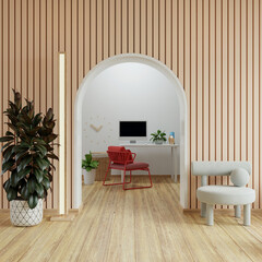 Working room in minimalist muji style.