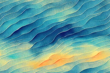 Water blur stripe texture background. Seamless liquid flow watercolor stripe effect. Wavy wet wash variegated fluid blend pattern for sea, ocean, nautical maritime textile backdrop