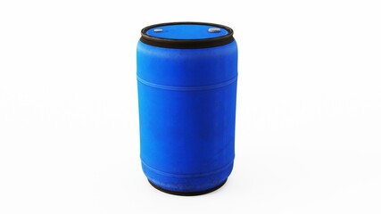 Blue construction plastic barrel