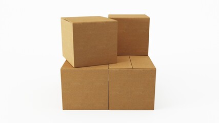 Construction cardboard boxes stack