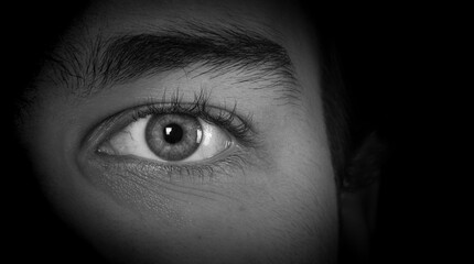 eye of the person in the dark