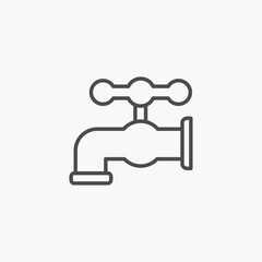 Water tap icon vector isolated. Water supply, faucet, bath icon vector symbol