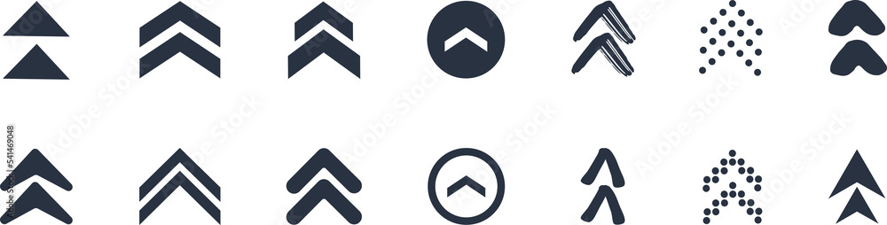 Poster swipe up, set of buttons for social media. arrows, buttons and web icons for advertising and marketi