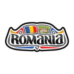 Romania Flag Travel Souvenir Skyline Landmark Map Sticker Logo Badge Label Stamp Seal Emblem Coat of Arms Gift Vector Illustration SVG EPS