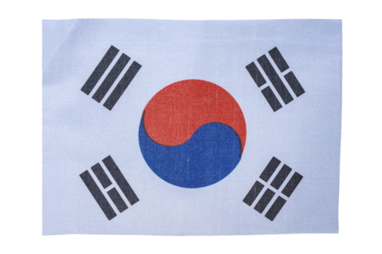 National flag of the country of South Korea, isolate
