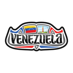 Venezuela Flag Travel Souvenir Skyline Landmark Map Sticker Logo Badge Label Stamp Seal Emblem Coat of Arms Gift Vector Illustration SVG EPS