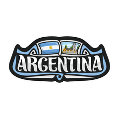 Argentina Flag Travel Souvenir Skyline Landmark Map Sticker Logo Badge Label Stamp Seal Emblem Coat of Arms Gift Vector Illustration SVG EPS