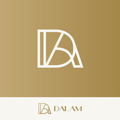 DA Simple Line Logo Design. Initial AD Monogram Logo Identity for Branding, Business, Real Estate, Fasion and Luxury Brand