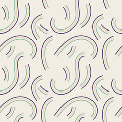 Fototapeta premium Vector seamless pattern. Multicolored texture of curves, twisted lines. Background with colored stripes.