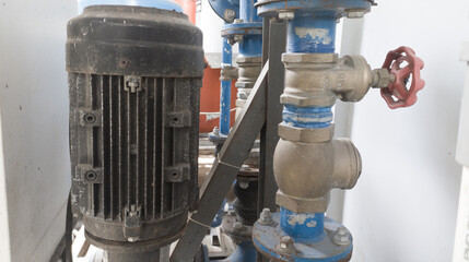 Pressure Pump instalation on industrial with motor induction pump.