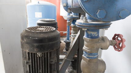 Pressure Pump instalation on industrial with motor induction pump.