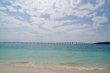 Yonaha Beach and beautiful shining seascape