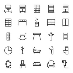 Outline icons for Furniture