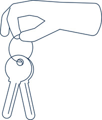 Hand hold key bunch. Property symbol. Car owner sign