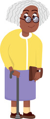 Obraz premium Old black woman character. Smiling senior person