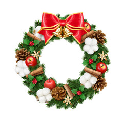 クリスマスリース イラスト リアル