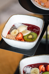 breakfast porridge with cereal and fruits 