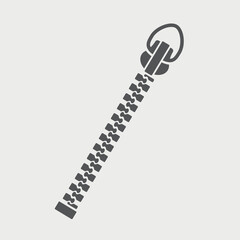 Black zipper silhouette. Clasp decorative element. Vector illustration