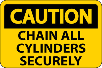 Caution Sign Chain All Cylinders Securely