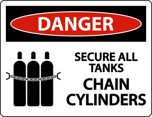 Danger Sign Secure All Tanks, Chain Cylinders
