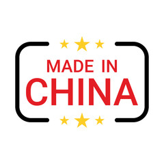 Made in China. Chinese logo and sticker.