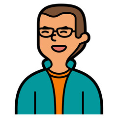 man filled color line