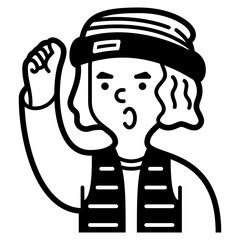 boy with wool glyph icon