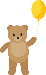 This is a teddy bear with a balloon