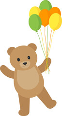 Fototapeta premium This is a teddy bear with balloons