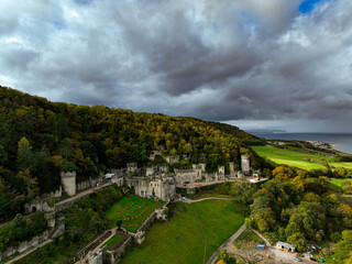 Fototapeta na wymiar Aerial photograph of Gwrych Castle, North Wales