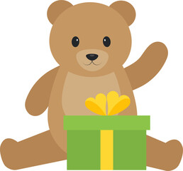 This is a teddy bear with gift box