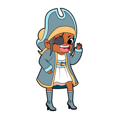 Isolated girl disguised Hallloween costume Vector