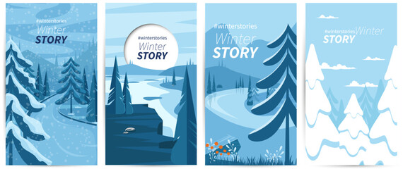social media story for with winter landscape