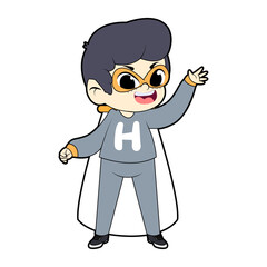 Isolated boy disguised Hallloween costume Vector