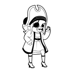 Isolated girl disguised Hallloween costume Vector