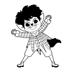 Isolated boy disguised Hallloween costume Vector